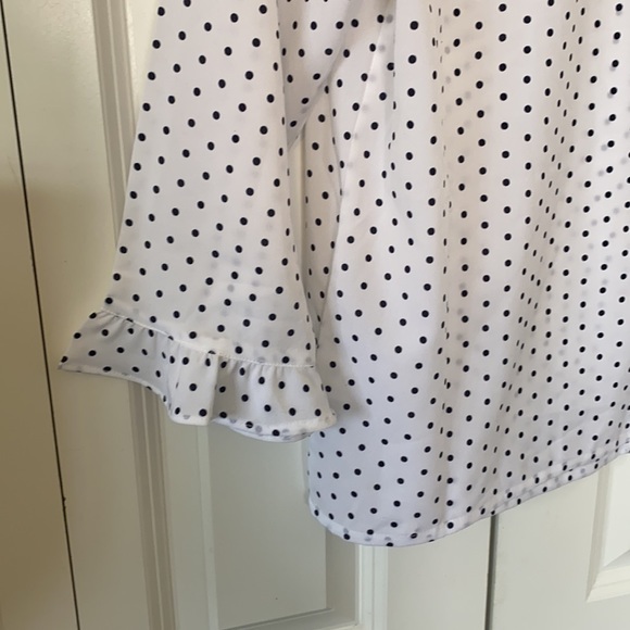 Banana Republic white and black Polka dot lace top - Picture 3 of 9